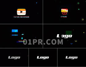 Pr模板故障社交媒体LOGO
