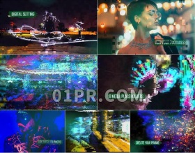 Pr模板朋克故障幻灯片