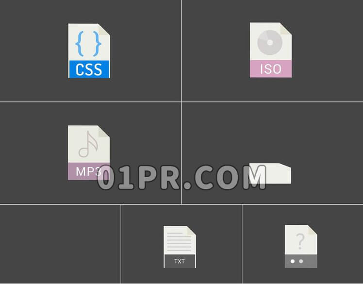 Pr图形模板文件类型图标素材包