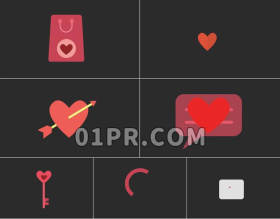 Pr图形模板爱情图标素材包