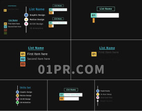 Pr图形模板动画列表素材包