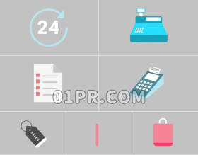 Pr图形模板SHOPPING动画图标