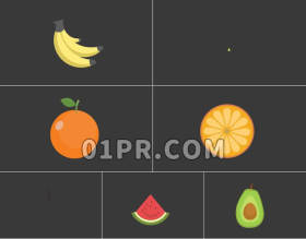 Pr图形模板水果动画图标