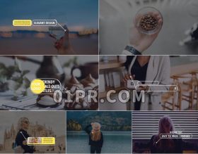 Pr模板现代呼出线条标题