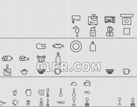 Pr图形模板线条COOKING图标