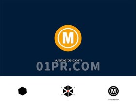 Pr模板标志 简洁简单现代多边形企业公司Logo演绎 Pr素材