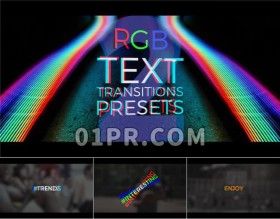 Pr字幕预设 12组文本RGB弹跳旋转效果文字字幕效果预设 Pr素材
