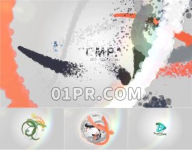 Pr模板Logo 6组水彩轨迹多彩简洁线条企业简约标志演绎 Pr素材