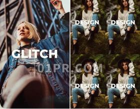Pr竖屏模板 12张30秒炫酷故障体育宣传 Moder Glitch Promo Pr素