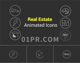 Pr基础图形模板 房地产房屋图标元素