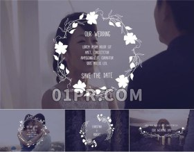 Pr婚礼标题模板 洁白华丽美丽优雅