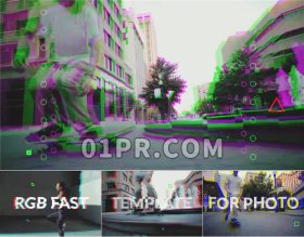 Pr模板片头 14张23秒RGB分离快速动态元素 Pr片头模板素材