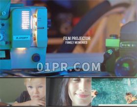 Pr模板 64秒模拟电影放映机投影仪复古回忆纪念 Pr素材