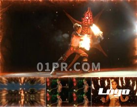 Pr片头模板 镜头边缘火焰烧火焚烧粒子消防火灾体育