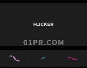 Pr字幕预设 闪烁失真液态角落动画文本 Pr文字预设