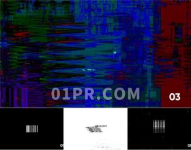 Pr毛刺噪音Logo模板 故障扭曲高科技标志演绎 Pr模板Logo
