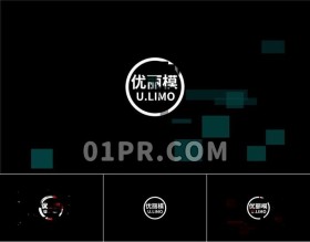 Pr数字故障Logo模板 变形失真粒子噪声标志演绎4K Pr素材