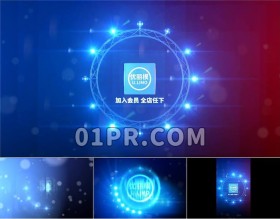 Pr闪烁灯光Logo模板 竖屏横屏炫光夜晚音乐舞蹈派对跳舞聚会Pr素