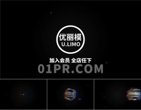 Pr快速故障Logo模板 RGB分离分屏位移失真标志演绎 Pr素材