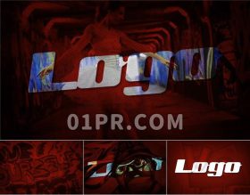 Pr漫画英雄Logo模板 快速图像超人卡通标志演绎 Pr素材