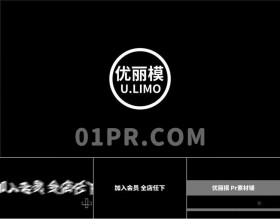Pr快速故障Logo模板 黑色数字噪音失真科技标志演绎 Pr素材
