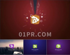 Pr降落合扇Logo模板 简约落下开扇标志演绎 Pr素材Logo