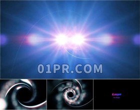 Pr撞击爆炸Logo模板 烟雾星尘螺旋粒子耀斑标志演绎Pr素材