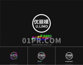 PrRGB抖动Logo模板 快速故障混合扭曲标志演绎Logo Pr素材