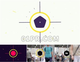 Pr快速图形Logo模板 简单简洁多彩动画标志演绎 Pr素材Logo