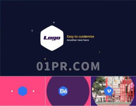 Pr动画图形Logo模板 快速简约标志演绎Logo Pr素材