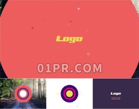Pr创意图形Logo模板 快速多彩动画标志演绎Logo Pr素材