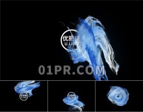 Pr海浪水卷Logo模板 抽象水波水流标志演绎Logo Pr素材