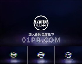 PrRGB噪声Logo模板 数字故障失真标志演绎 Pr素材Logo