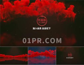Pr烟雾飞越Logo模板 粒子轨迹碰撞耀光标志演绎Logo Pr素材