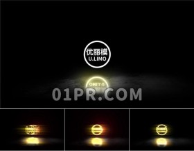 Pr闪烁火花Logo模板 3D火光故障标志演绎Logo Pr素材