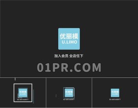 Pr快速正方形Logo模板 简单快速线条动画图形标志演绎Logo