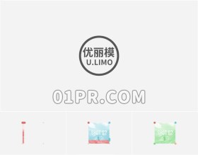 Pr拉开图片Logo模板 简约快速标志演绎Logo Pr素材