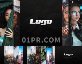 Pr条形图片Logo模板 多帧动态照片标志演绎Logo Pr素材