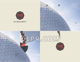 Pr多彩旋转Logo模板 彩色动态图形标志演绎Logo Pr素材