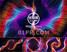 Pr粒子轨迹Logo模板 彩色多彩镜头耀斑标志演绎Logo Pr素材