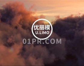 Pr日落云层Logo模板 飞越白云天空标志演绎Logo Pr素材