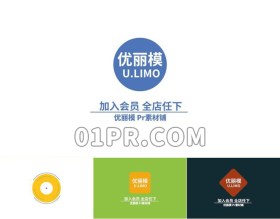 Pr简洁图形Logo模板 时尚圆形正方形动画标志演绎 Pr模板素材