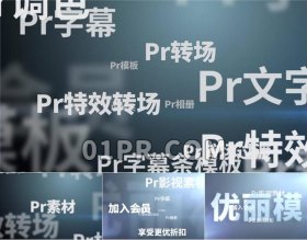 Pr飞行关键词Logo模板 悬浮关键字标志演绎Logo Pr模板Logo
