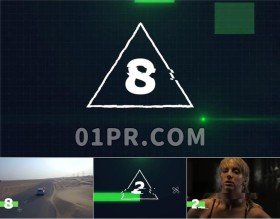 Pr前十评级故障模板 失真数字排名列表三角形 Pr素材模板