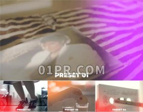 Pr现代辉光预设 10组静态动画光泄漏灯光 Pr预设素材