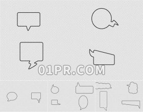 Pr信息框图形模板 14组泡泡气泡动画字幕线条元素 Pr模板
