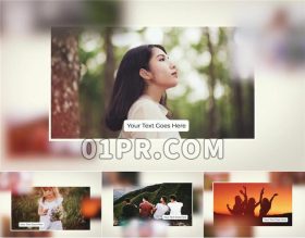 Pr简约滑动相册模板 12层62秒简单回忆 Pr电子相册模板