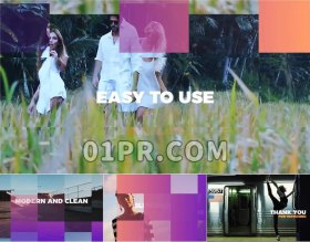 Pr乐观动感幻灯片模板 现代快速节奏简约动态 Pr模板素材