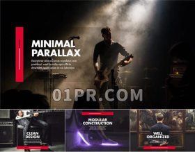 Pr简约视差幻灯片模板 14层61秒时尚进度条企业宣传公司简介 Pr模