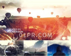 Pr水墨粒子幻灯片模板 12层78秒美丽华丽优雅视差介绍 Pr模板片头